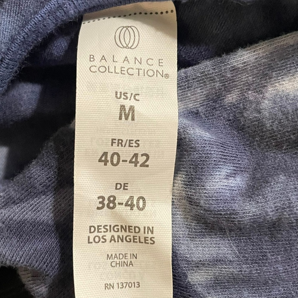Balance Collection Hoodie Women Medium Blue Tie Dye Crossover V-Neck Pullover - Picture 6 of 6